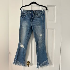 Zara frayed flare jeans